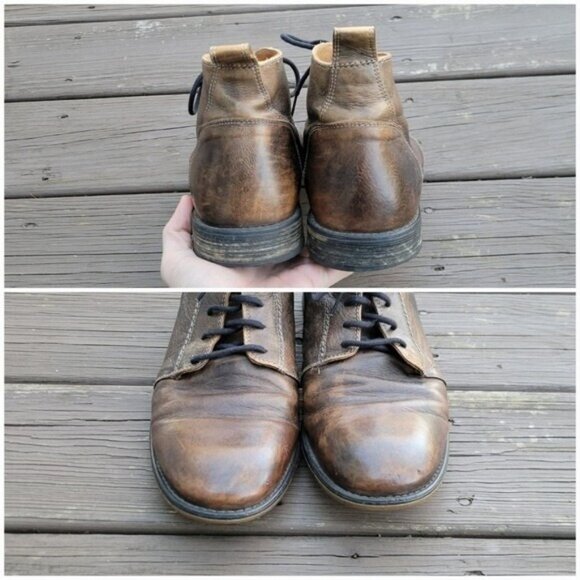 Bed Stu Louis Rustic Teak Brown Distressed Lace-up Leather Ankle Dress Boots 12‎ main image 5